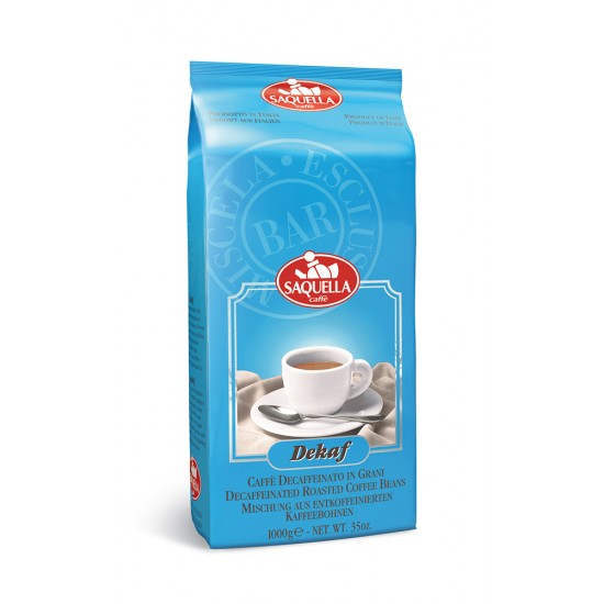 Cafea boabe decofeinizata, Saquella Dekaf , punga 1kg